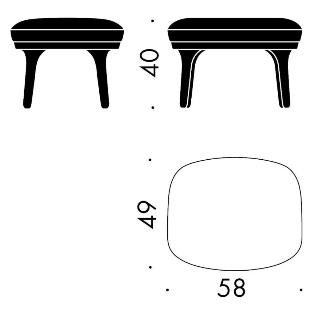 Fritz Hansen Ro™ JH11 Fußhocker Stoff Füße aus Aluminium| Hocker