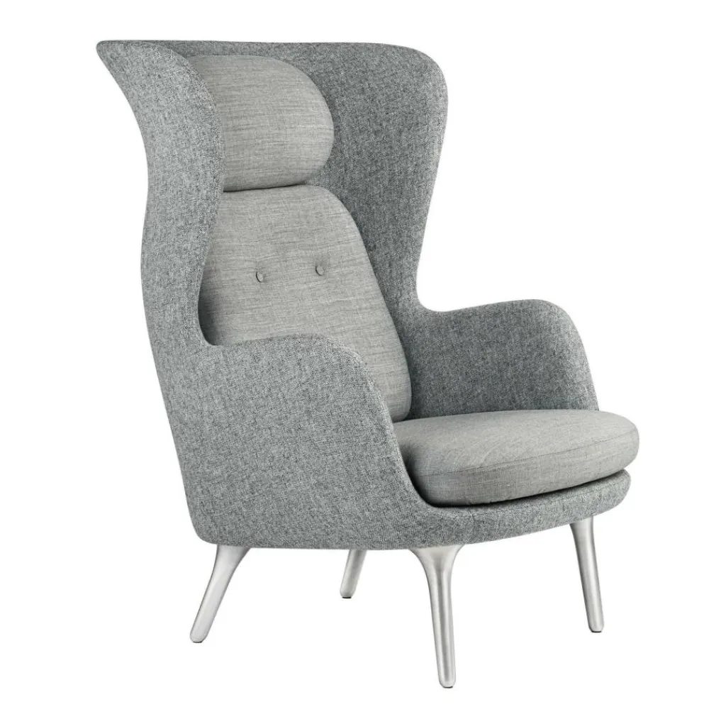 Fritz Hansen Ro™ JH1 Ohrensessel Stoff Füße aus Aluminium| Sessel