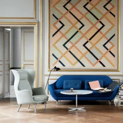 Fritz Hansen Ro™ JH1 Ohrensessel Stoff Füße aus Aluminium| Sessel