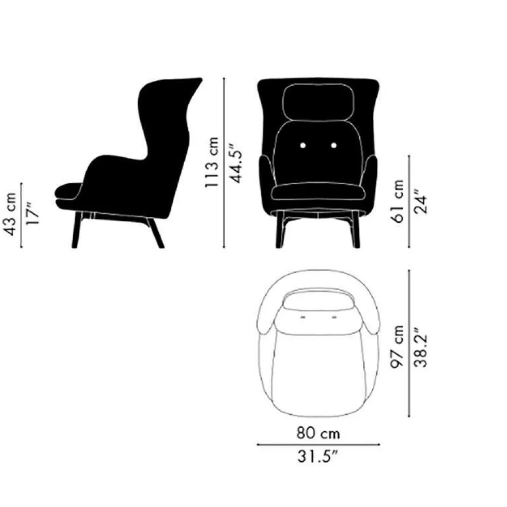 Fritz Hansen Ro™ Sessel Gestell Eiche| Sessel