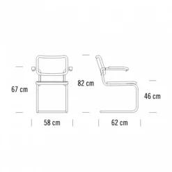 Stühle^Thonet S 64 N Pure Materials Freischwinger Armlehnstuhl Esche