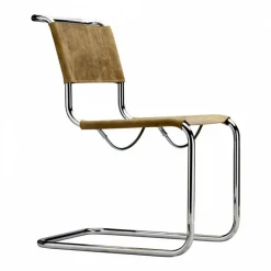 Thonet S 33 Pure Materials Freischwinger Stuhl Büffelleder| Stühle