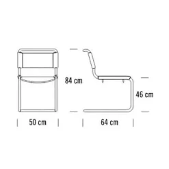Thonet S 33 Pure Materials Freischwinger Stuhl Büffelleder| Stühle