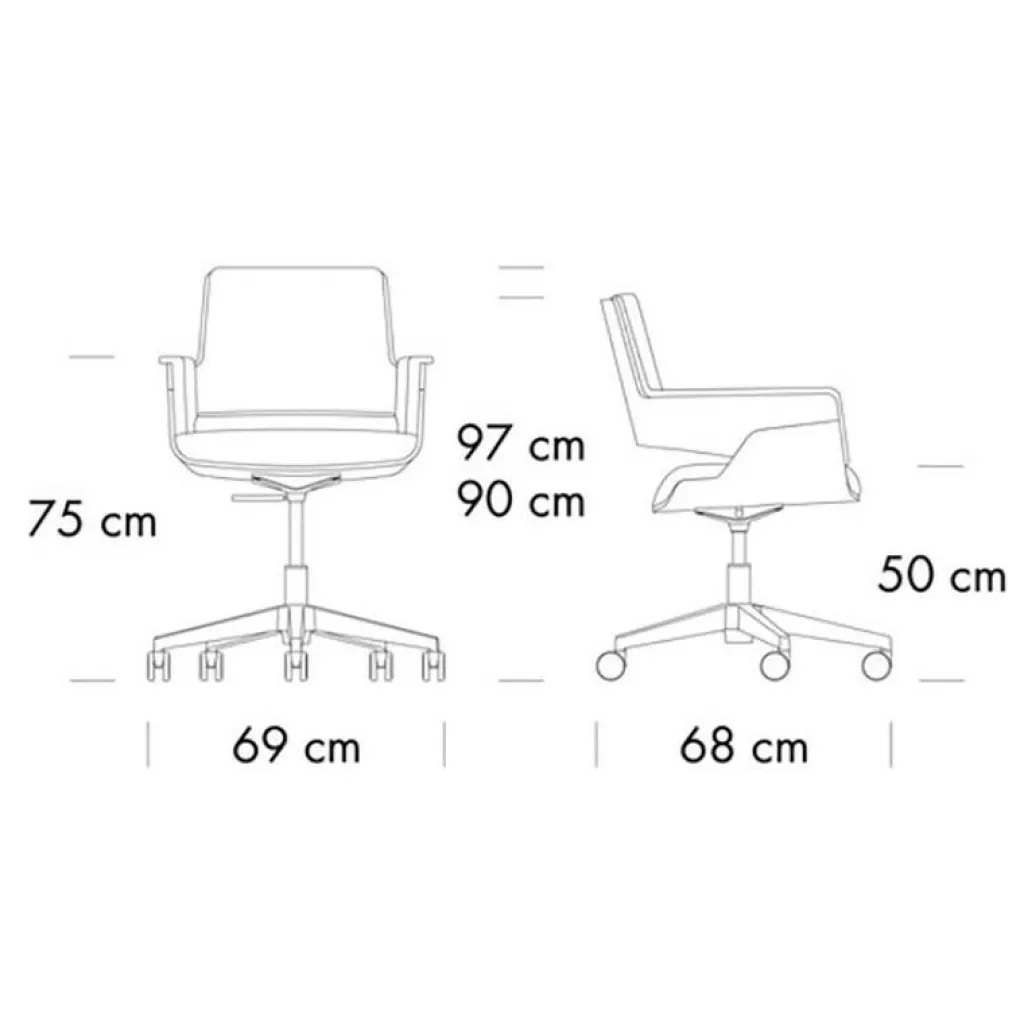 Stühle^Thonet S 845 PVDRW Bürostuhl
