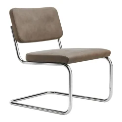 Thonet S 32 PVL Freischwinger Lounge Stuhl Leder| Sessel