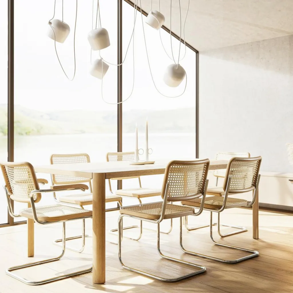 Stühle^Thonet S 32 V Freischwinger Stuhl mit Rohrgeflecht 4er Set