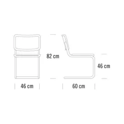Thonet S 32 V Pure Materials Freischwinger Stuhl mit Rohrgeflecht| Stühle