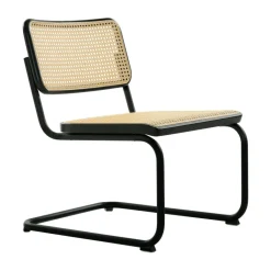 Sessel^Thonet S 32 VL Freischwinger Lounge Stuhl Gestell schwarz