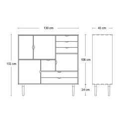 Andersen Furniture S3 Highboard Fronten weiß| Schränke|Kommoden