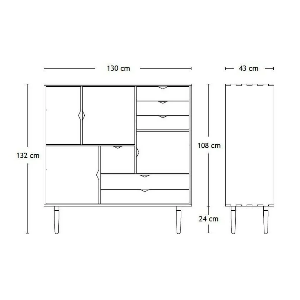 Andersen Furniture S3 Highboard Fronten weiß| Schränke|Kommoden