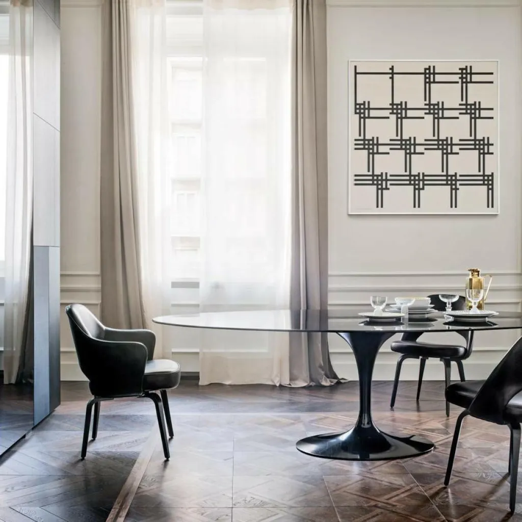 Stühle^Knoll International Saarinen Conference Armlehnstuhl Gestell ebenholz