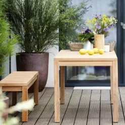 Jan Kurtz Samoa Teakholz Gartenset mit Bank| Gartenstühle|Gartentische