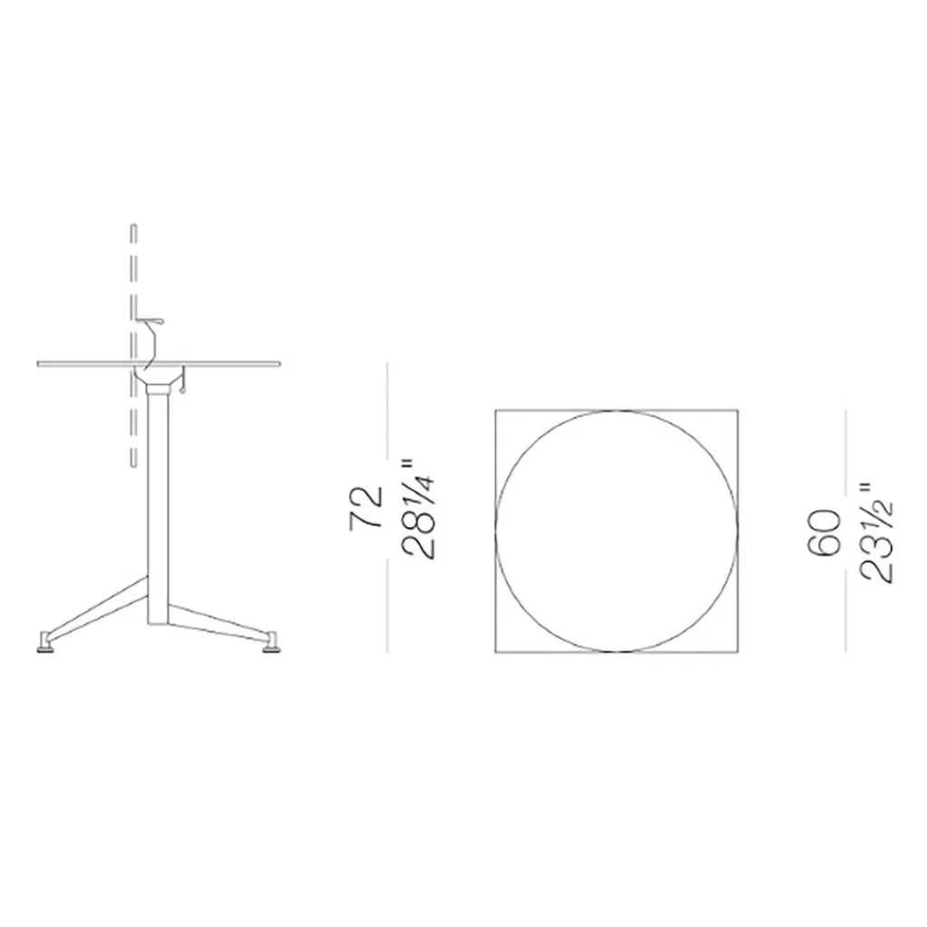 Lapalma Seltz P74 Klapptisch quadratisch| Tische|Bistrotische