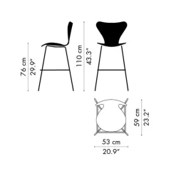 Barhocker^Fritz Hansen Serie 7™ Barhocker