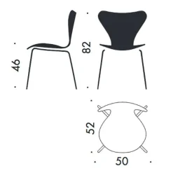 Stühle^Fritz Hansen Serie 7 Stuhl Vorne gepolstert Warmes Graphit