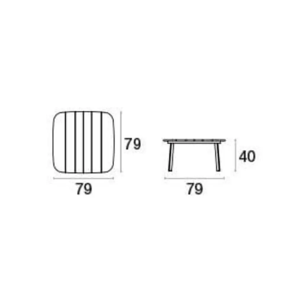 Emu Shine Gartenbeistelltisch 79x79cm| Garten-Beistelltische