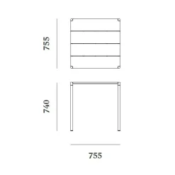 Gartentische^Nine Sine Gartenesstisch 75,5x75,5cm