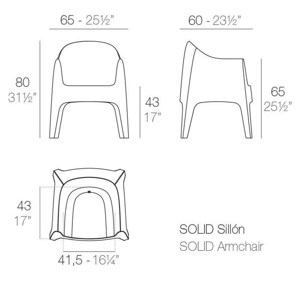 Stühle^Vondom Solid Armlehnstuhl 4er Set