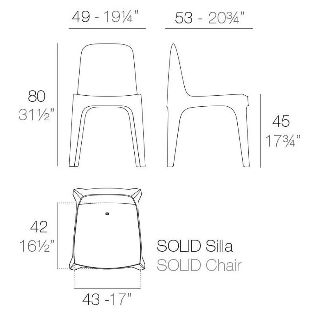 Stühle|Gartenstühle^Vondom Solid Stuhl 4er Set