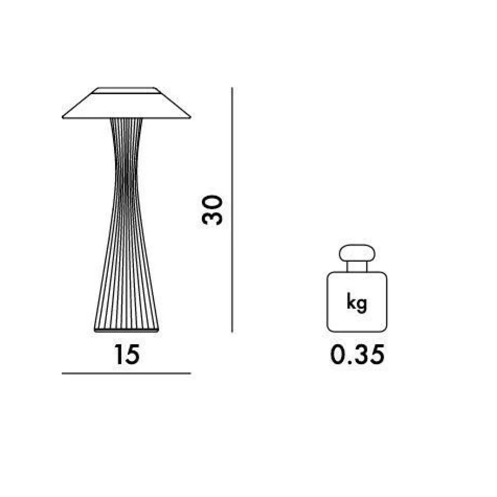 Outdoor-Akkuleuchten|Outdoor-Akkuleuchten^Kartell Space LED Außentischleuchte mit Akku