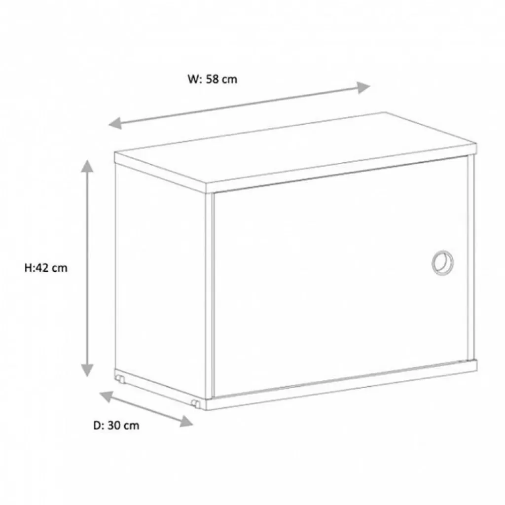 String System Schrankelement mit Schwenktür 58x42x30cm| Regale