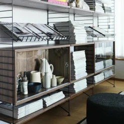 String System Vitrinenschrank mit Schiebtüren| Regalsysteme