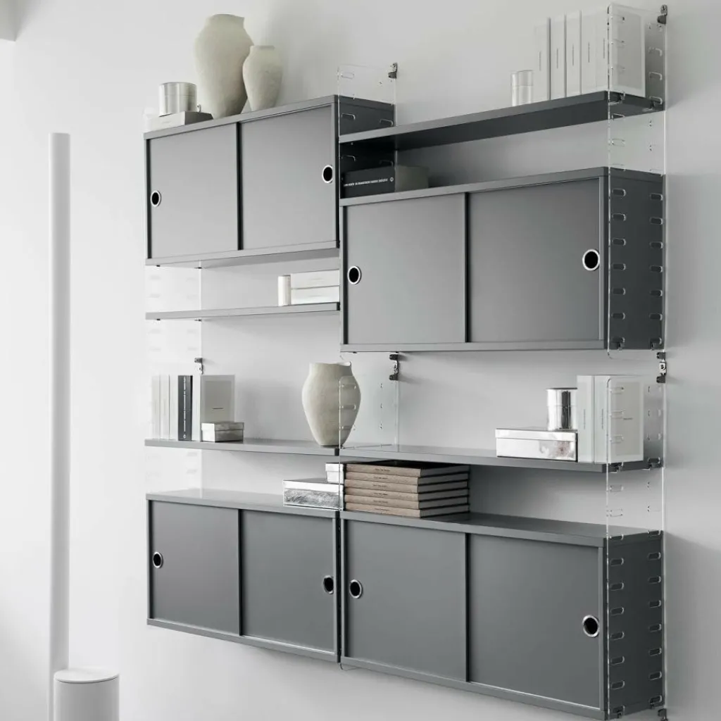 Regalsysteme^String System Wandleiter Plexiglas 50x30cm