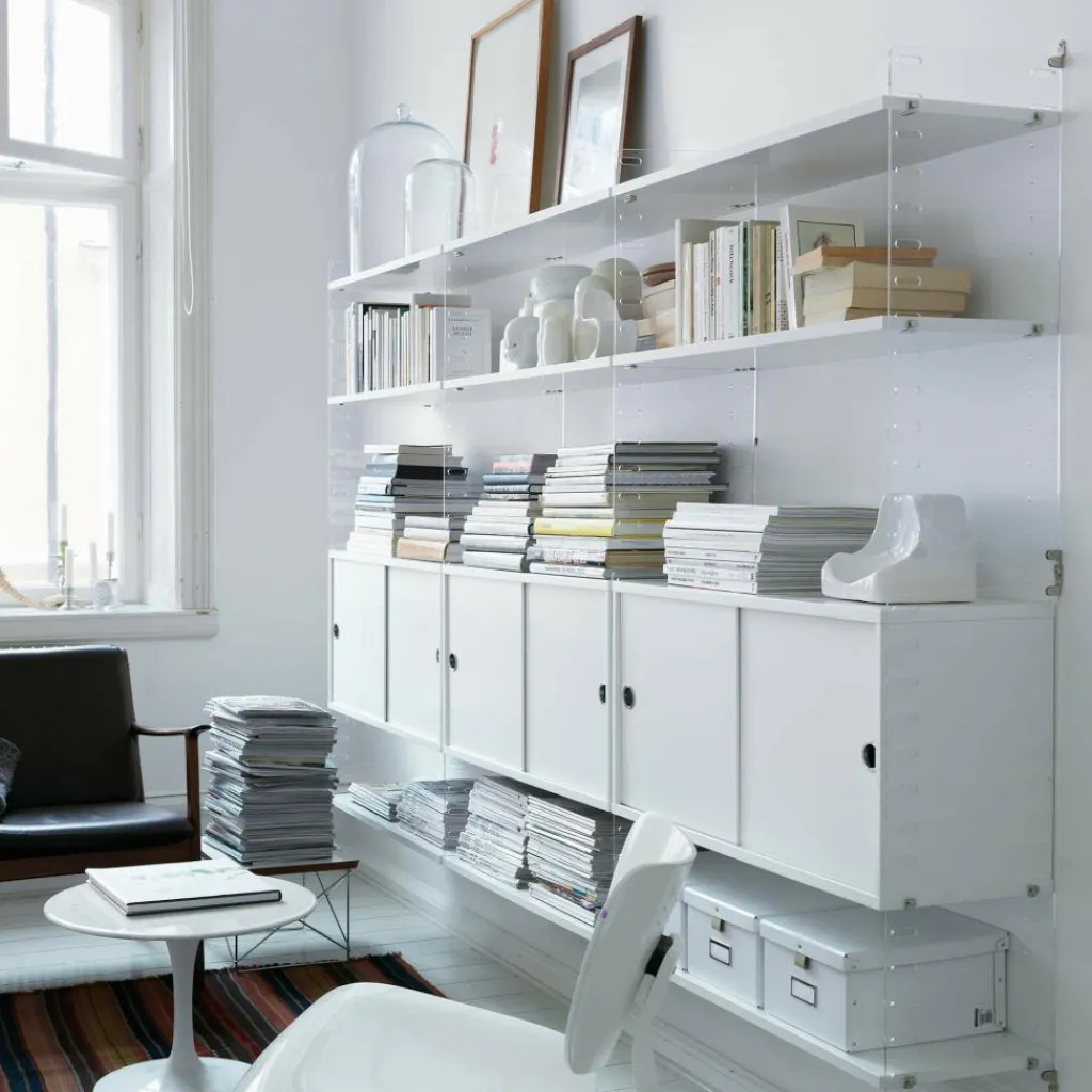 Regalsysteme^String System Wandleiter Plexiglas 50x30cm