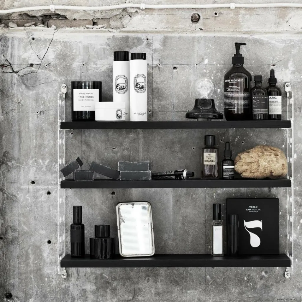 Regalsysteme^String System Wandleiter Plexiglas 50x30cm