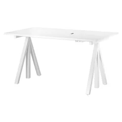 Tische|Schreibtische^String Works Schreibtisch höhenverstellbar Gestell weiß