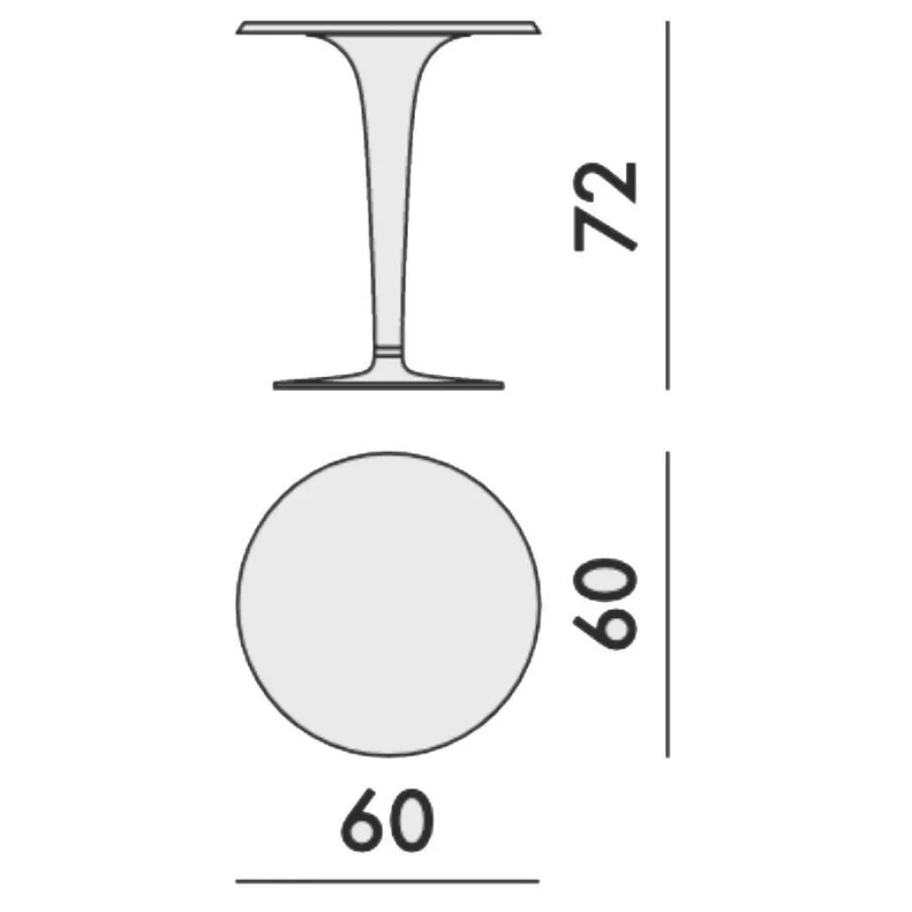 Kartell Top Top For Dr. Yes Gartentisch Ø60cm Gestell rund| Gartentische