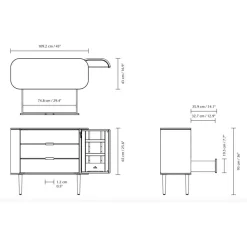 Schränke^Umage Treasures Kommode Eiche schwarz