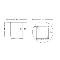 Tische|Esstische^HAY Two-Colour Esstisch Gestell Ocker Ø105cm