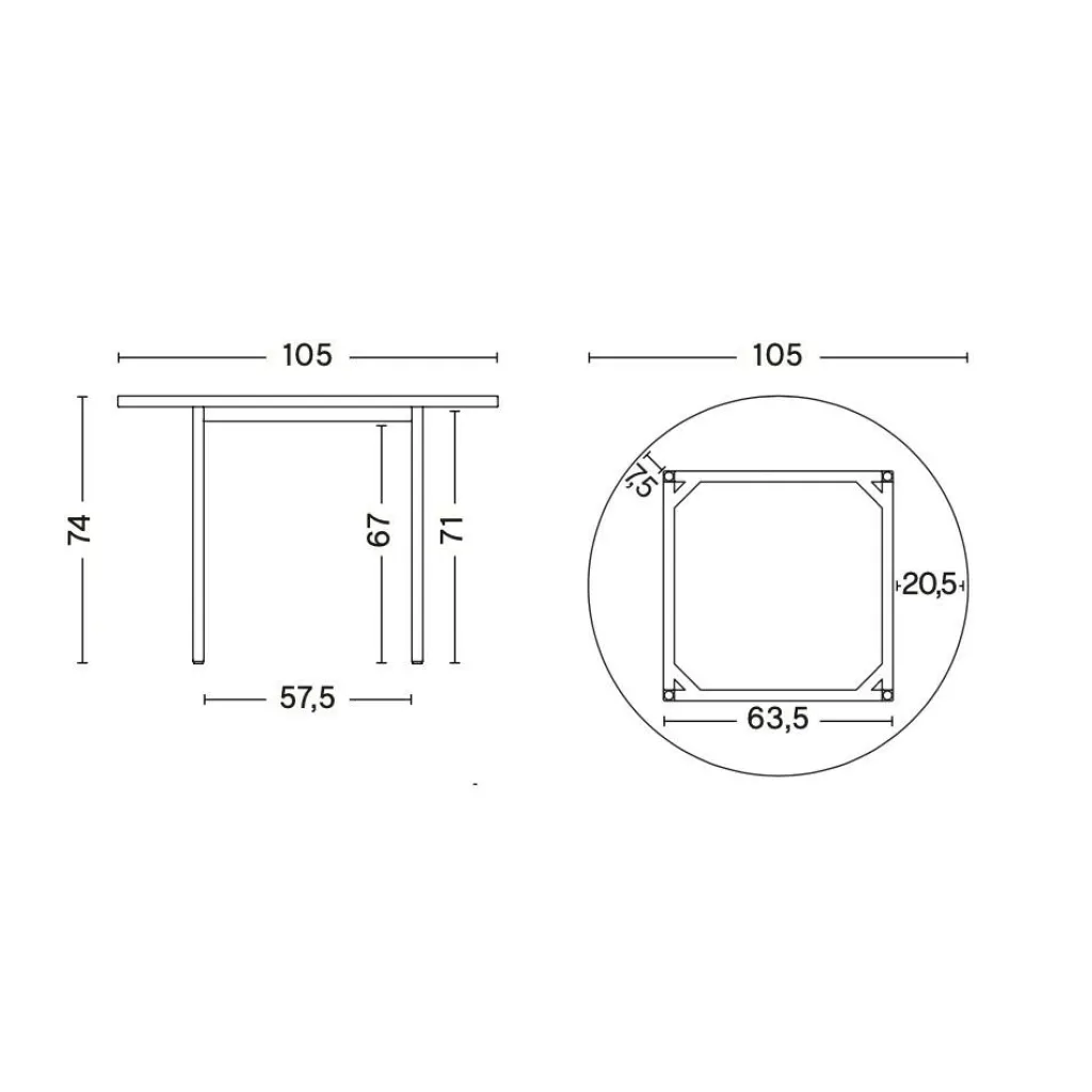 Esstische^HAY Two-Colour Esstisch Gestell Elfenbein Ø105cm