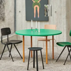 Tische^HAY Two-Colour Esstisch Gestell Ocker Ø120cm