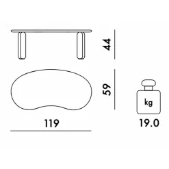 Tische|Beistelltische^Kartell Undique Mas Beistelltisch 119x59x44cm