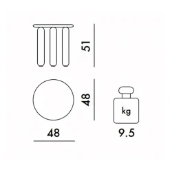 Kartell Undique Mas Beistelltisch Ø48cm/H51cm| Beistelltische