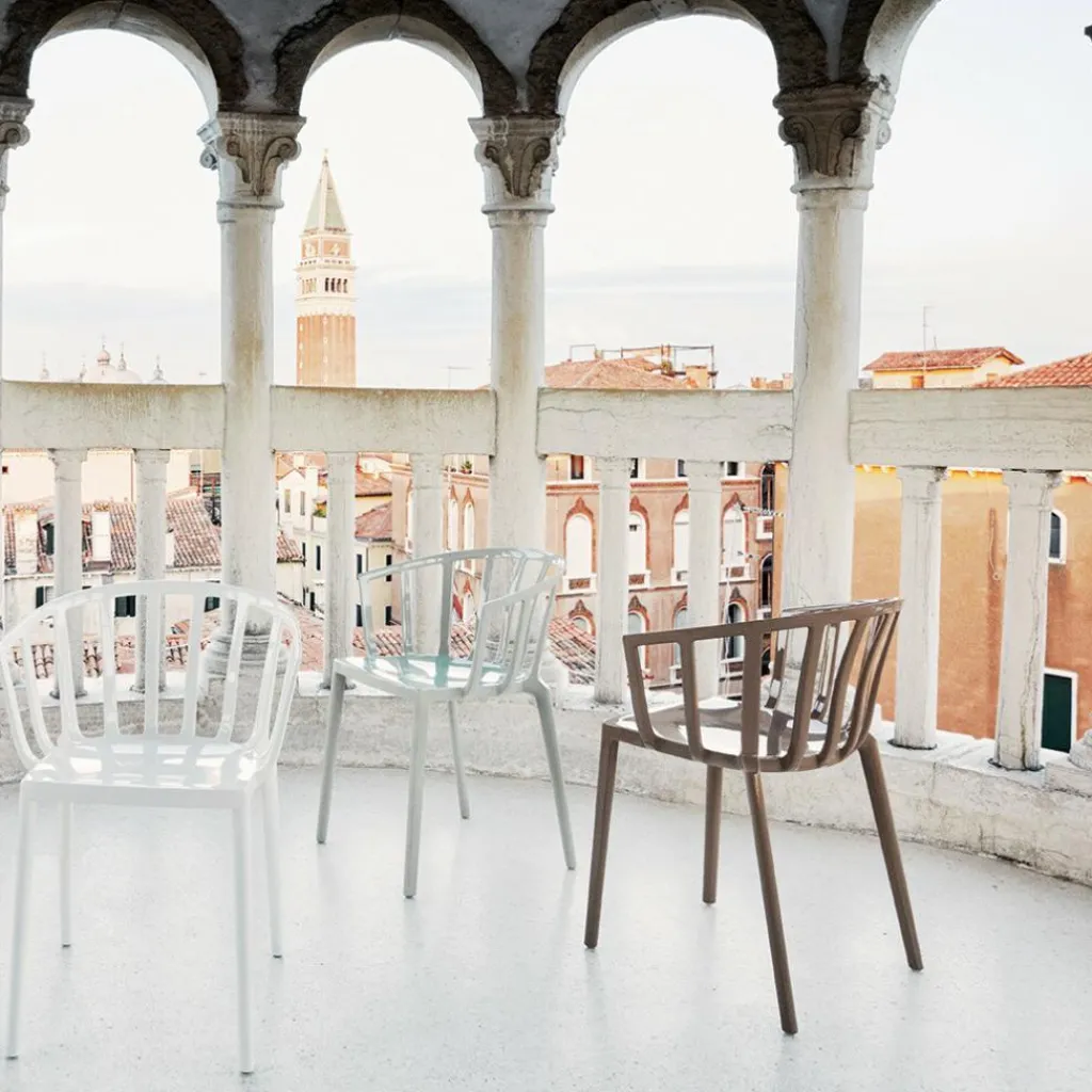 Kartell Venice Gartenarmlehnstuhl glänzend| Stühle