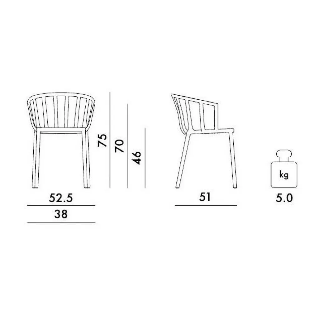 Kartell Venice Gartenarmlehnstuhl glänzend| Stühle