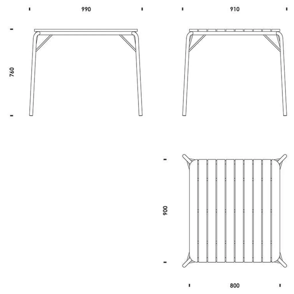 Gartentische^Normann Copenhagen Vig Gartentisch Holz 80x90cm
