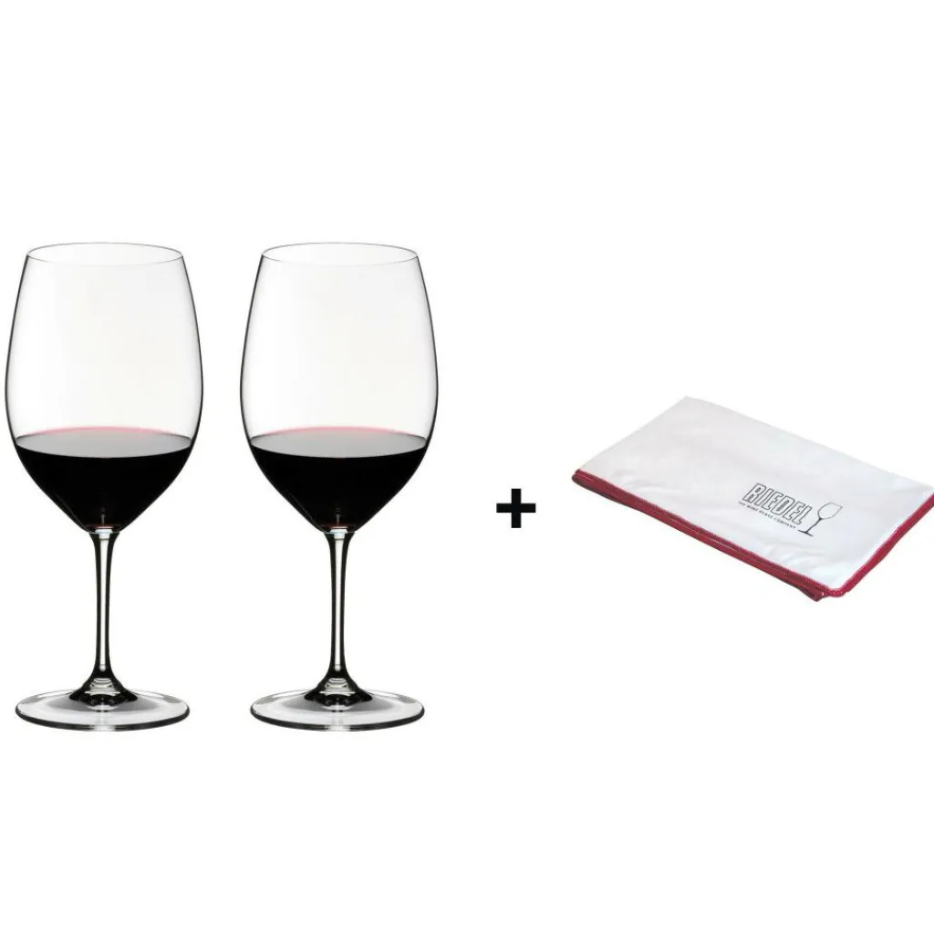 Riedel Vinum Cabernet Sauvignon Weinglas 2er Set + Poliertuch| Gläser|Barzubehör