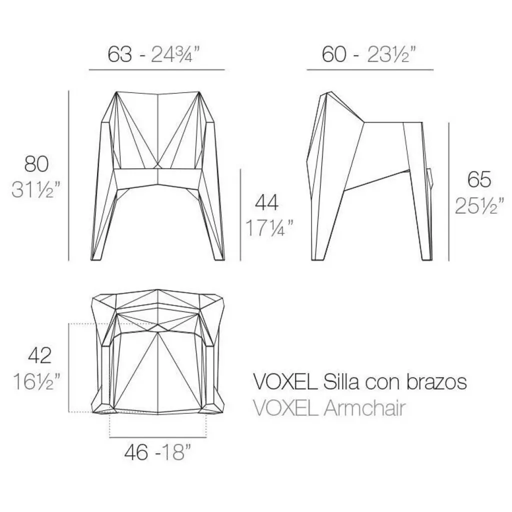 Gartenstühle^Vondom Voxel Armlehnstuhl 4er Set