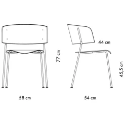 Stühle^OUT Objekte unserer Tage Wagner Armlehnstuhl Gestell schwarz