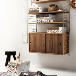 Regale^String Wandregal mit Schrank 78x100x20cm