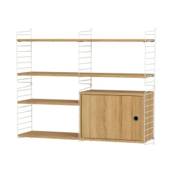 Regale^String Wandregal mit Schrankelement 116x100x30cm