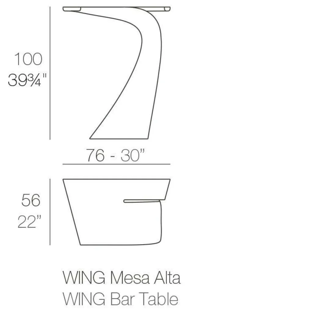Gartentische|Garten-Bistrotische^Vondom Wing Bartisch