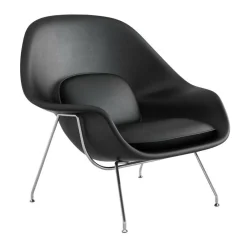 Sessel^Knoll International Womb Chair Relax Gestell verchromt Leder