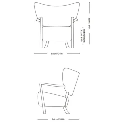 &Tradition Wulff ATD2 Lounge Chair Gestell Walnuss| Sessel