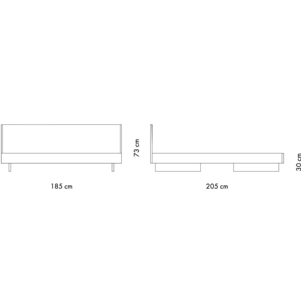 OUT Objekte unserer Tage Zians Large Doppelbett 180x200cm mit Kopfteil| Betten