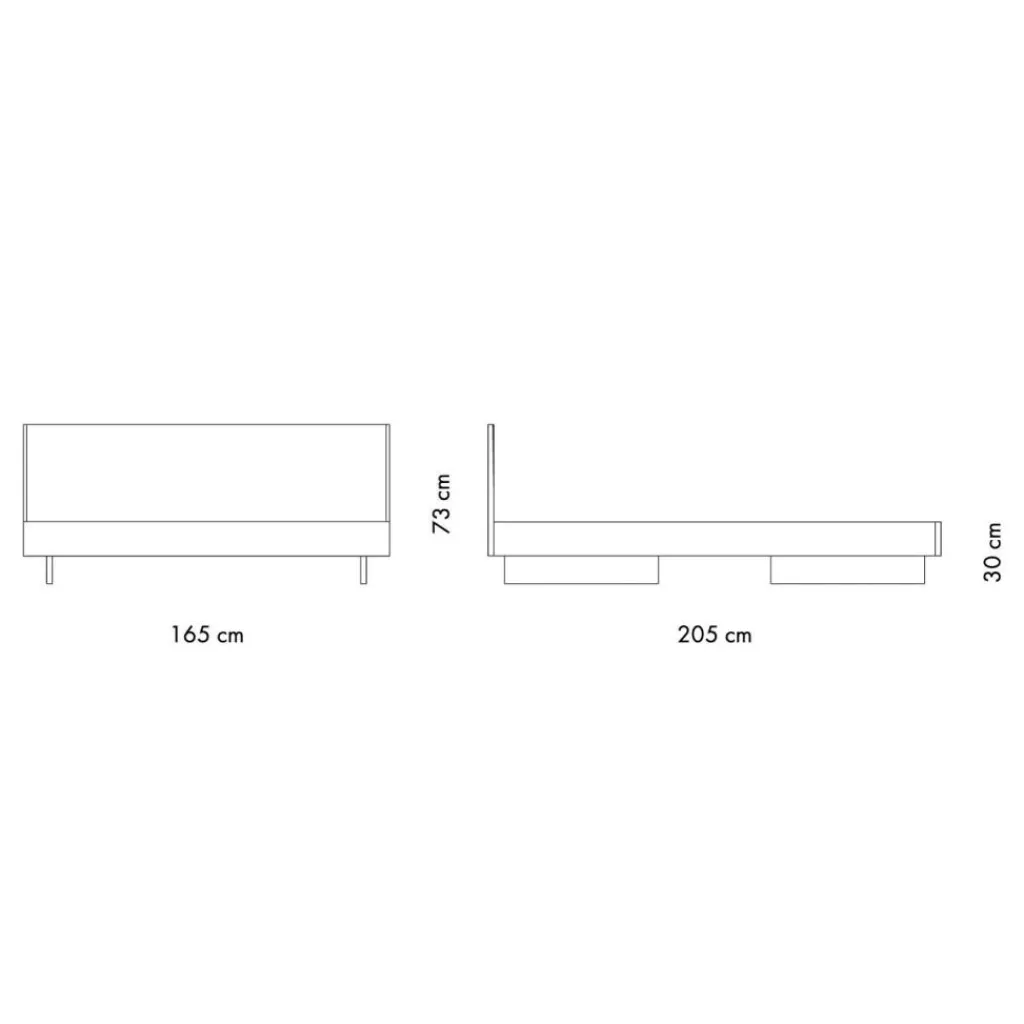Betten^OUT Objekte unserer Tage Zians Medium Doppelbett 160x200cm mit Kopfteil